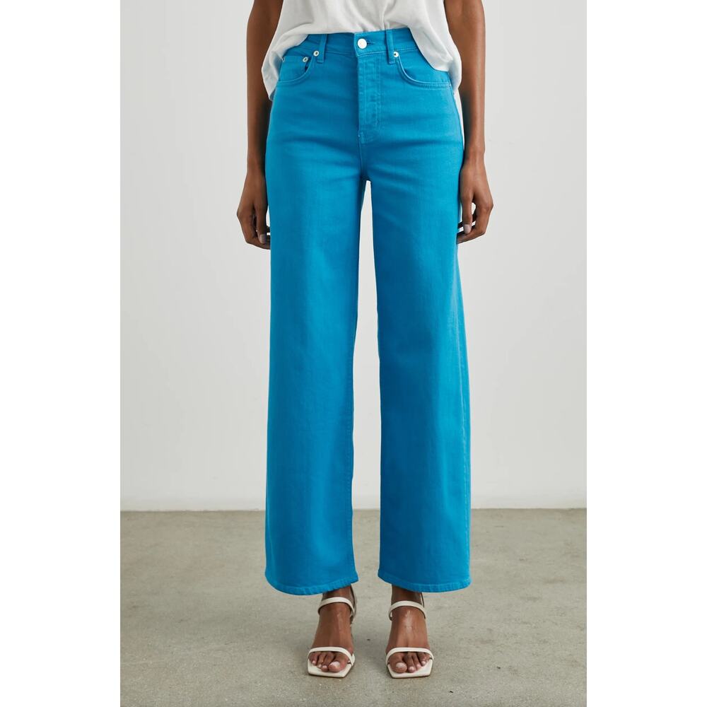 RAILS Getty Wide Leg Jeans Aquarius Blue Button Fly High Rise 27